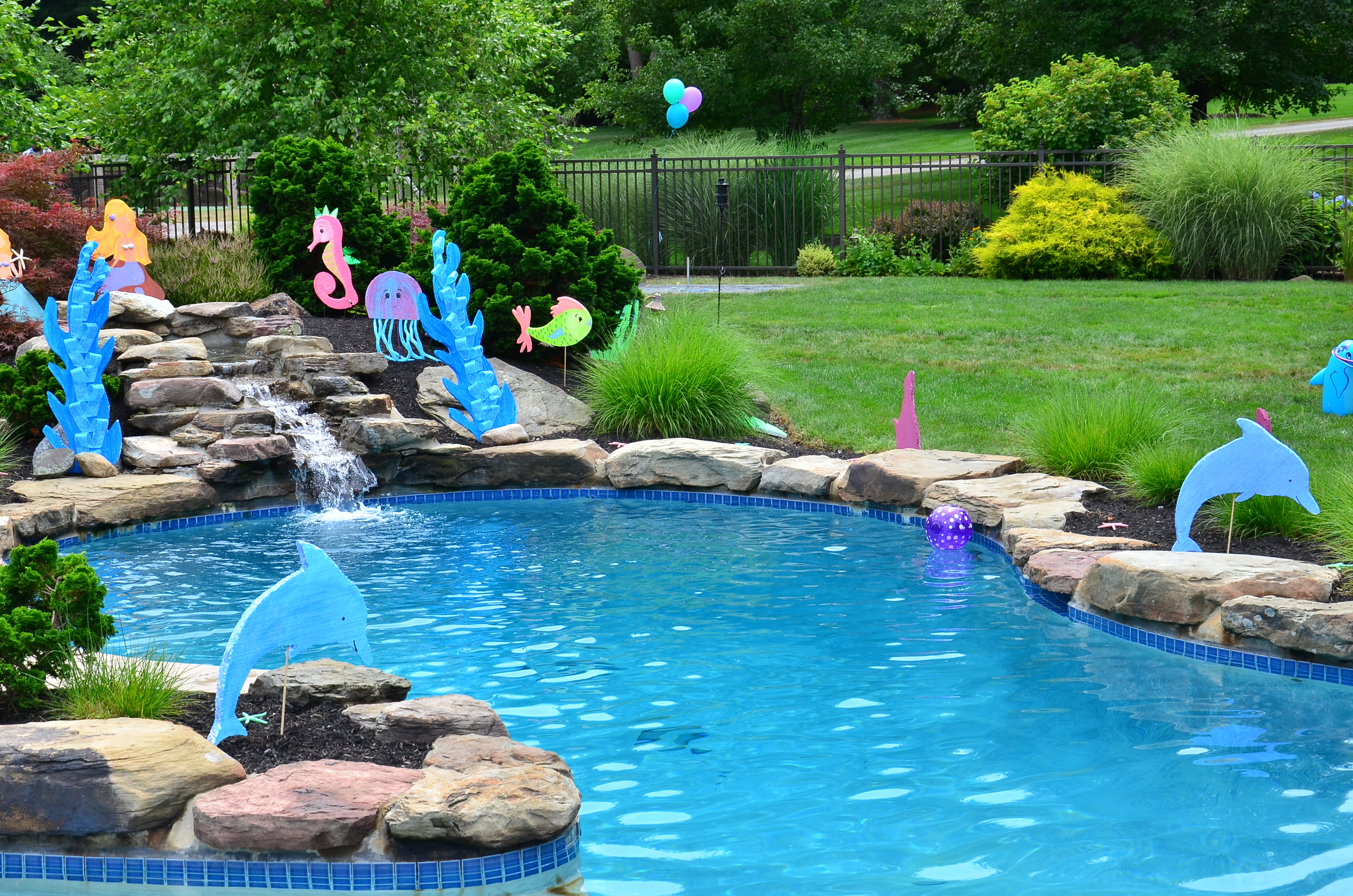 Water party, pool party, under the sea party, parties, theme parties, aqua, children, kids, sea creatures, birthday parties,
